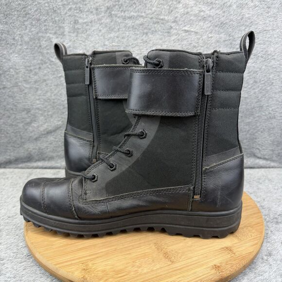 Harley-Davidson Boots Mens Size 9.5 Black Leather Biker Zip Strap D93762 main image 4
